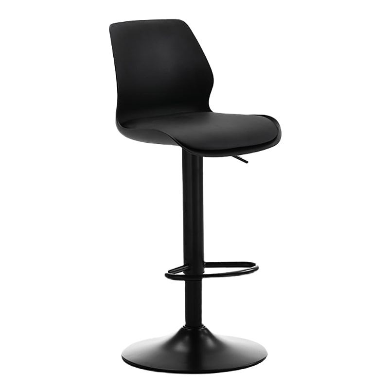 Height Adjustable Leather Barstool Industrial Counter Stool with Backrest