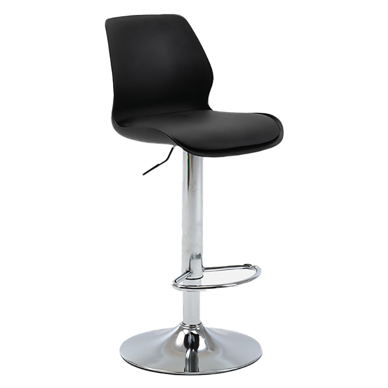 Height Adjustable Leather Barstool Industrial Counter Stool with Backrest