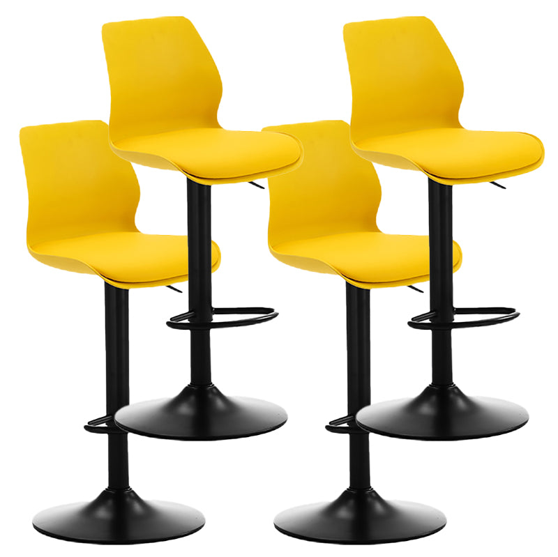 Height Adjustable Leather Barstool Industrial Counter Stool with Backrest