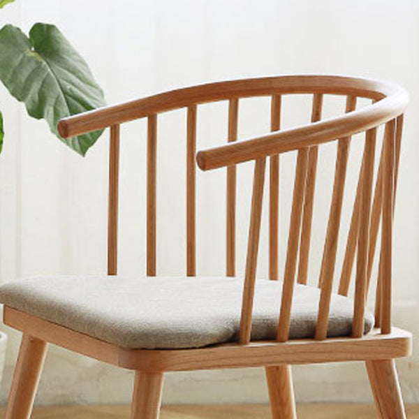 Sedia a braccio posteriore in legno moderno in legno di gomma Matte finisca sedia da pranzo imbottita