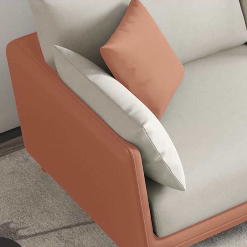 3-seater Contemporary 33.86"H Faux Leather Anti-water Square Arm Sofa