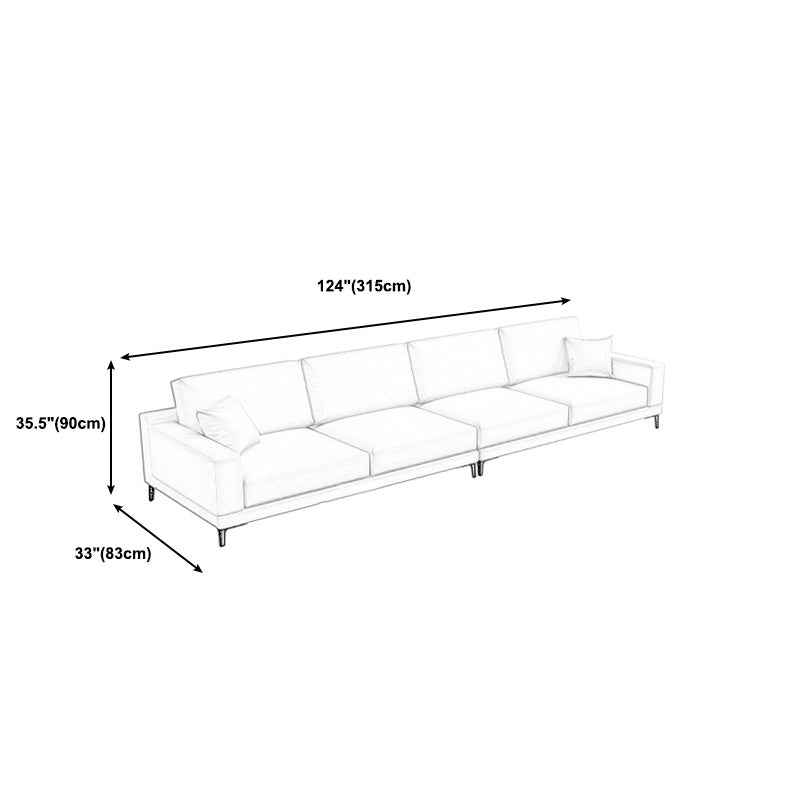 Loose Back Faux Leather Square Arm Sofa with Waterproof and Stain Resistant