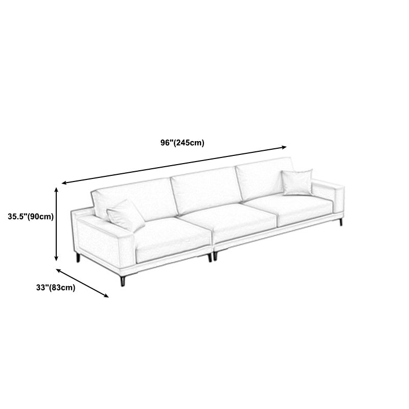 Loose Back Faux Leather Square Arm Sofa with Waterproof and Stain Resistant