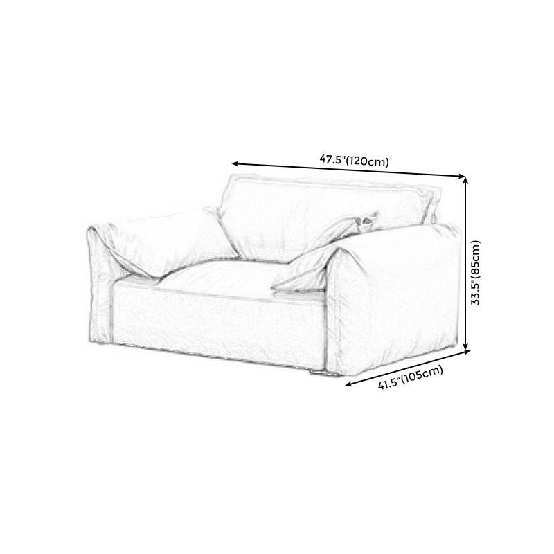Pillow Armrest Down/latex Upholstery Imitation Leather Upholstery Beige Rectangular Sofa