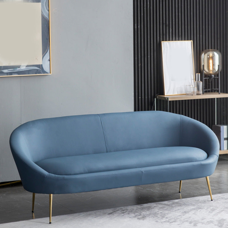 Sofa en cuir faux milieu du siècle moderne 30,31 "Sofa courbe de haut