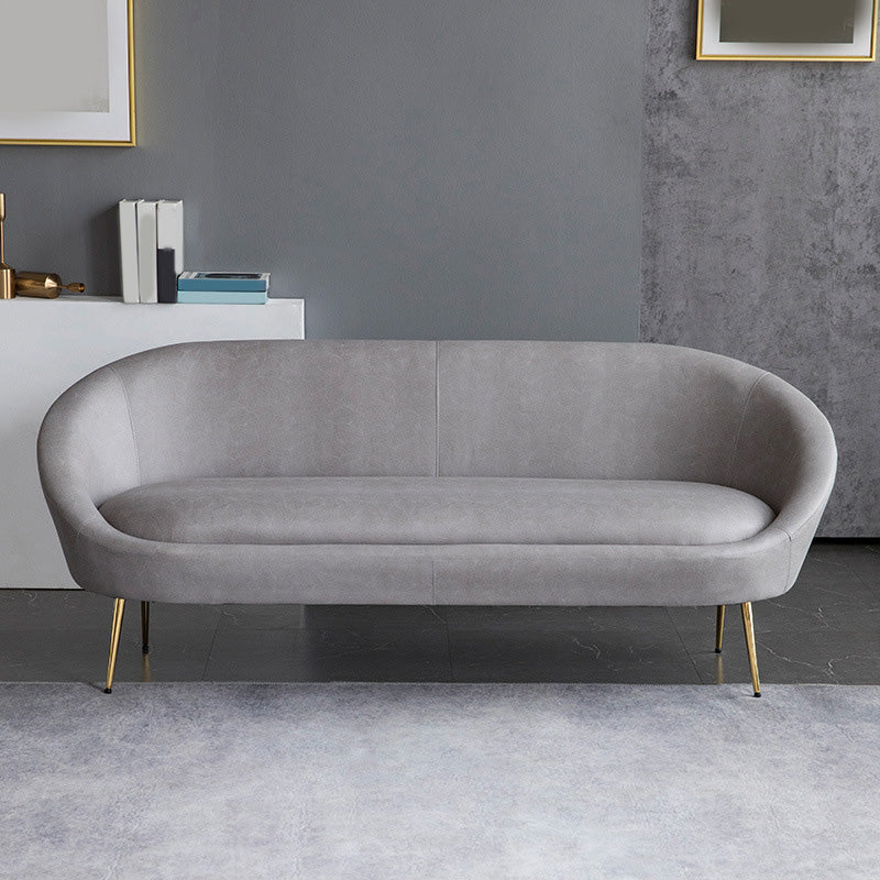 Sofa en cuir faux milieu du siècle moderne 30,31 "Sofa courbe de haut
