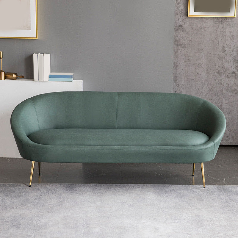 Sofa en cuir faux milieu du siècle moderne 30,31 "Sofa courbe de haut