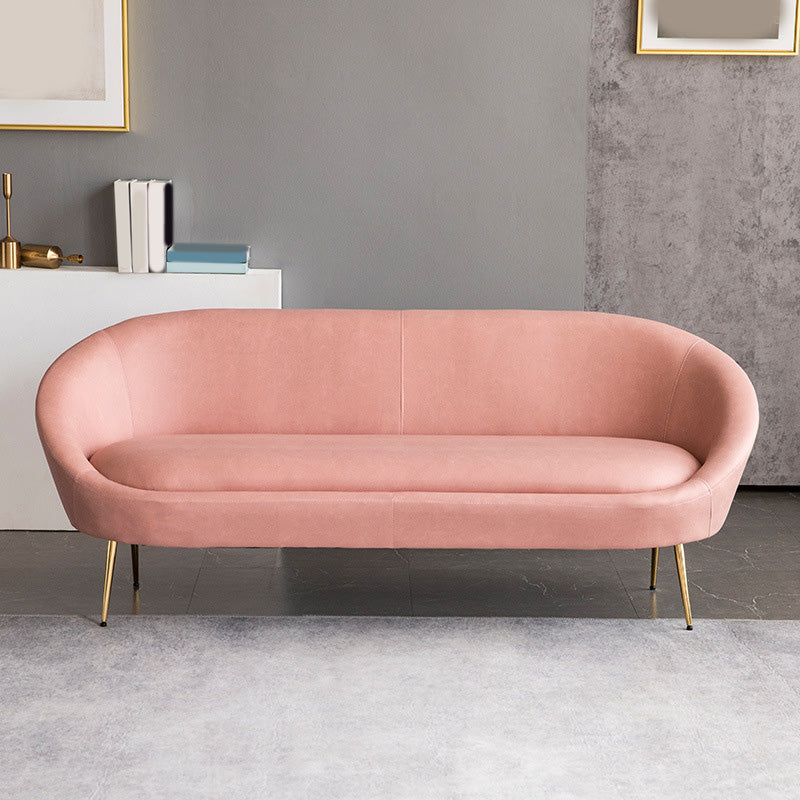 Sofa en cuir faux milieu du siècle moderne 30,31 "Sofa courbe de haut