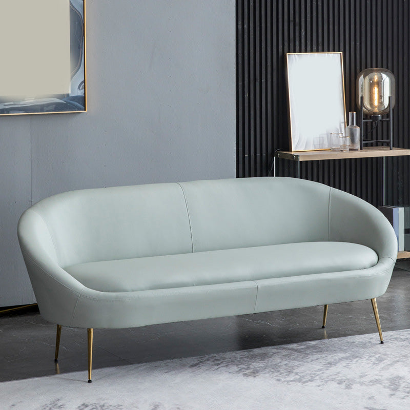 Sofa en cuir faux milieu du siècle moderne 30,31 "Sofa courbe de haut