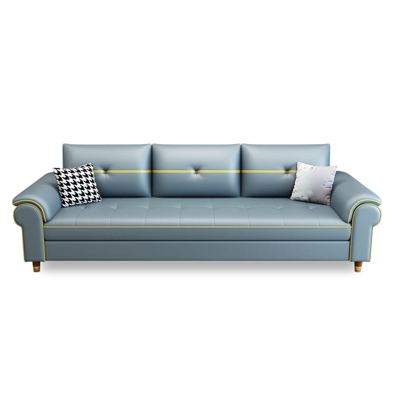 Faux Leather Modern Sofa 31.49"W Pillow Top Arm Sofa for Living Room