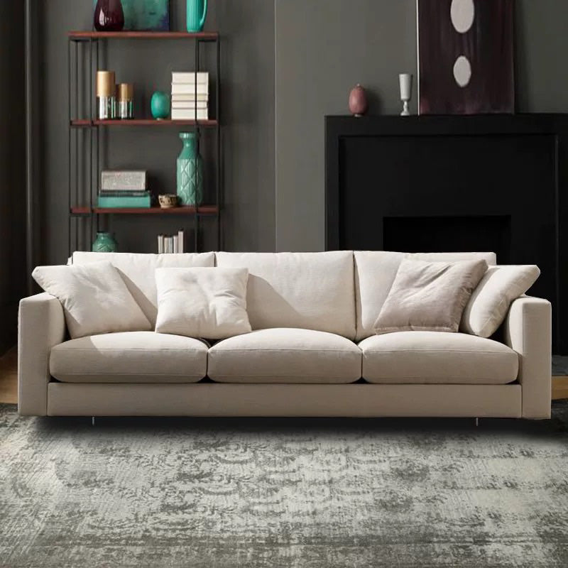 Moderner Kissen -Kissen -Armlehnen -Latexsitz mit Baumwoll- und Nachahmungledersofa gefüllt