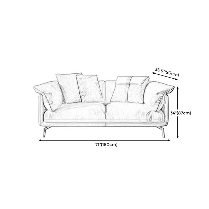 Pillow Armrest Latex Seat Imitation Leather & Leather Upholstered Rectangular Sofa