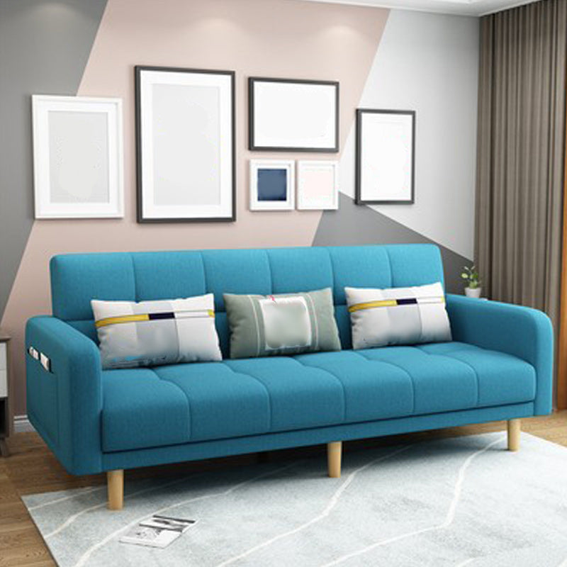 Foldable Biscuit Back Square Arm Modern Sofa with Convertible Sleeper