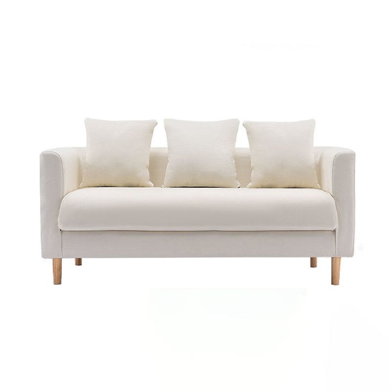 Sofa with 3 Pillows 3 Seater Polish Finish Seating for Bonus Room