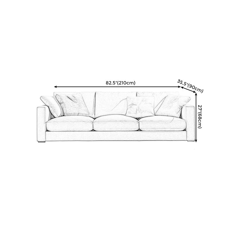 Sponge/latex Seat Filling Imitation Leather & Cotton & Linen Upholstered Rectangular Sofa