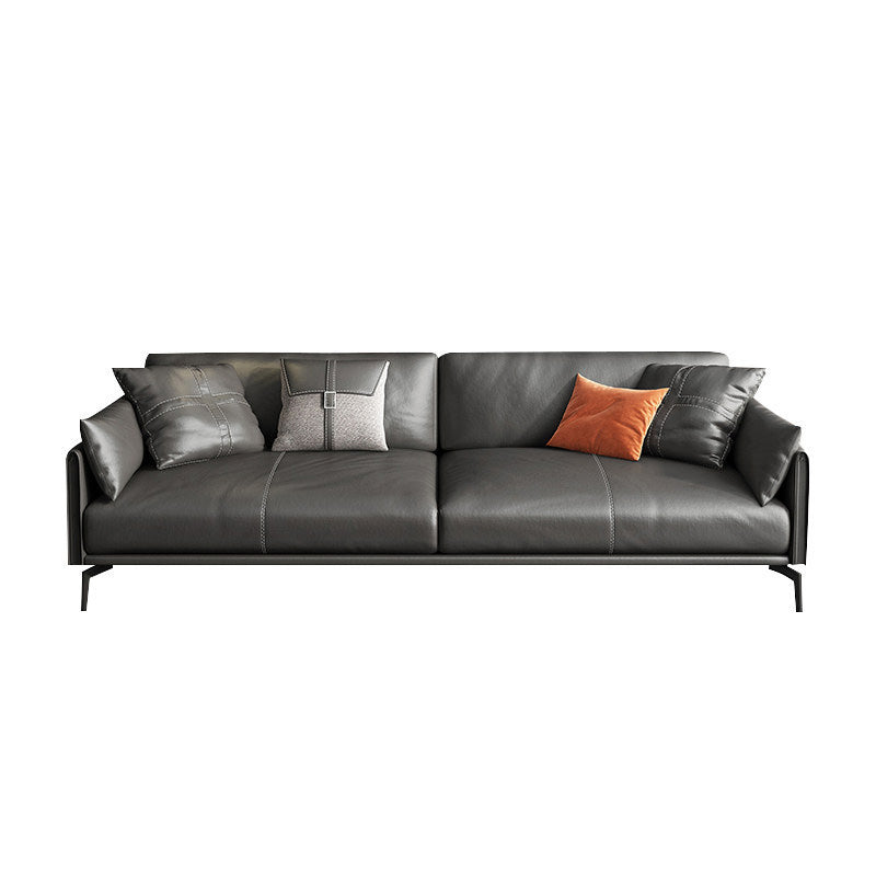 Modern Style Cushioned Armrest Padded Leather & Imitation Leather Sofa