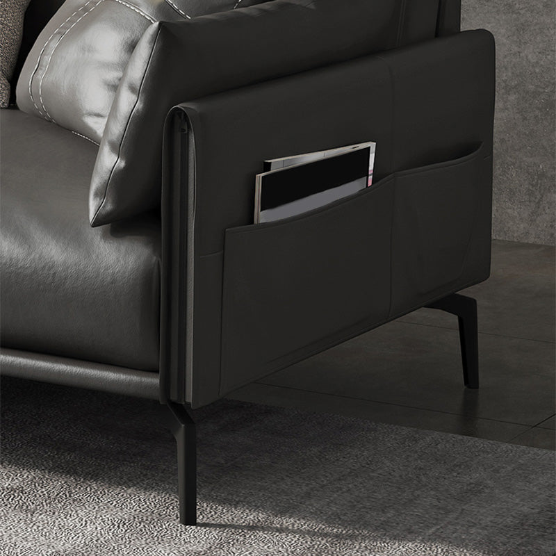 Modern Style Cushioned Armrest Padded Leather & Imitation Leather Sofa