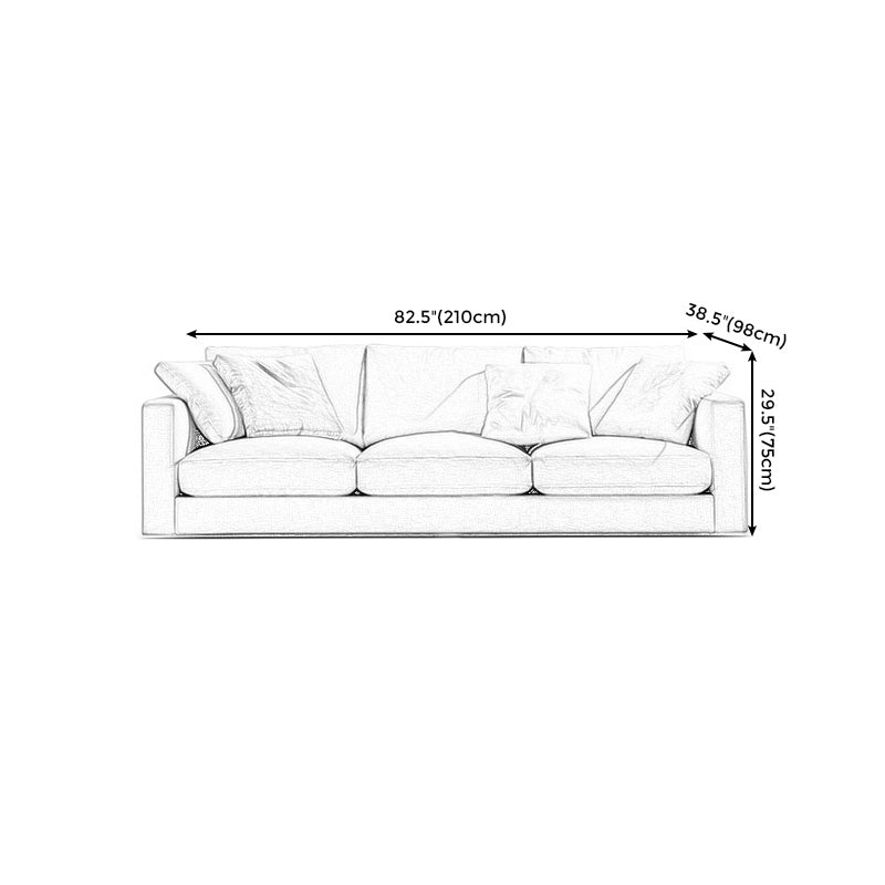 Rechthoekige bank met kussenachter en veren/spons/latex kussen gevuld met dennenframe