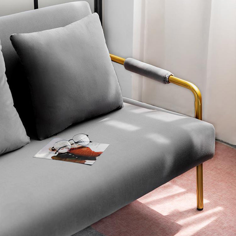Modern Macaroon Velvet Sofa Tuxedo Arm Standard Tight Back Sofa