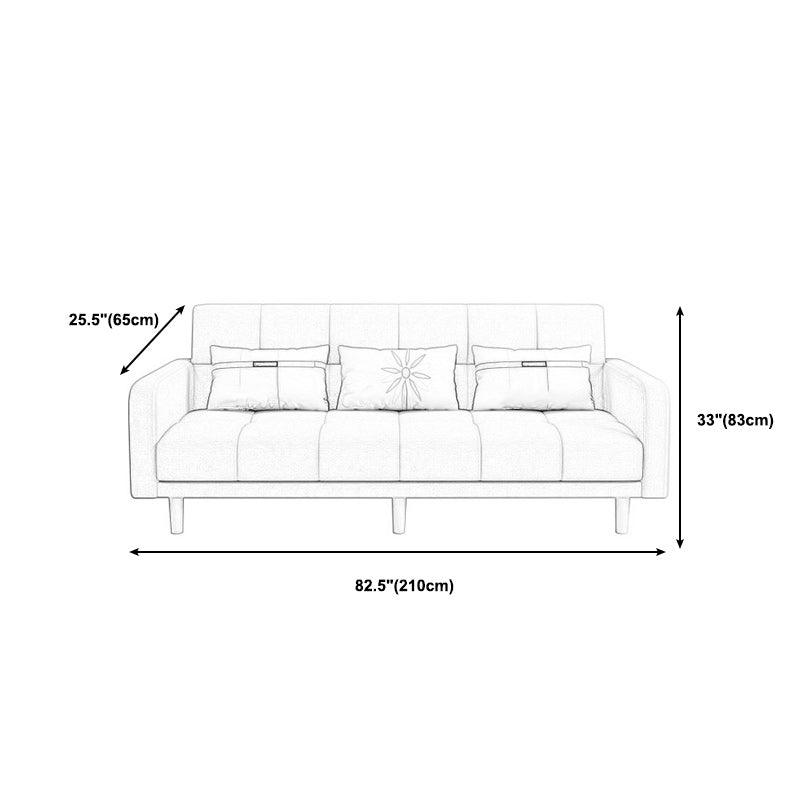 Biscuit Back Square Arm Modern Sleeper with Foldable Convertible Sleeper