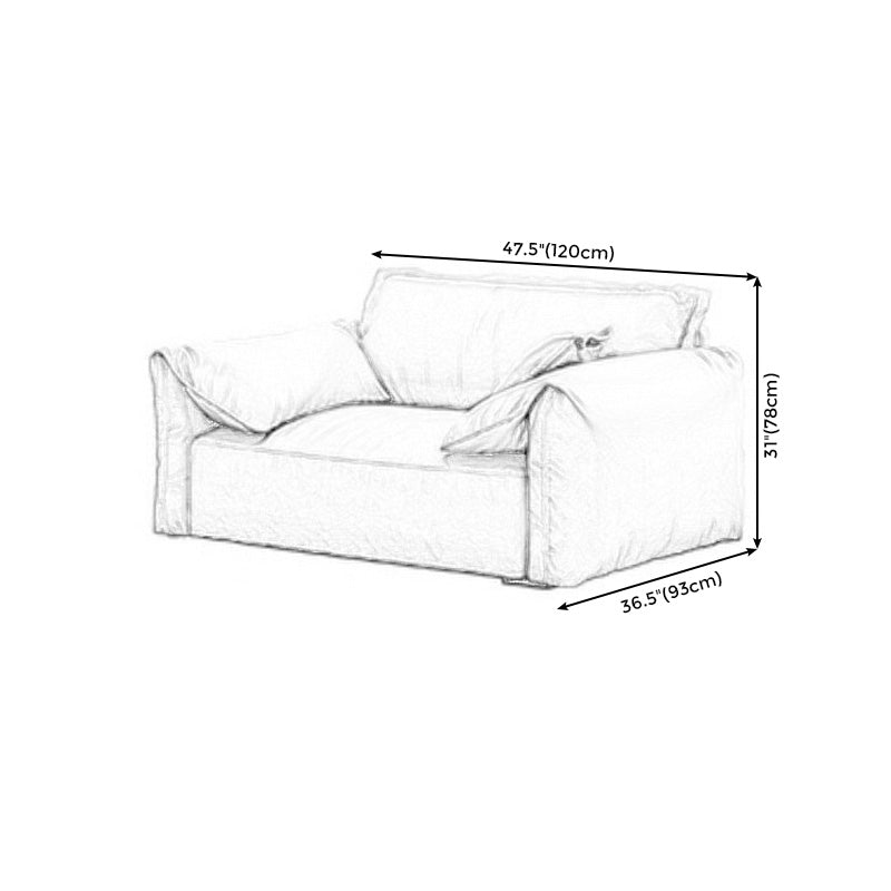 Modern Style with Pillow Armrest and Cushioned Seat Down/cotton Padded White Sofa