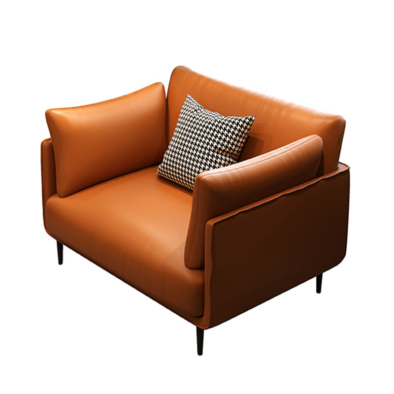 Contemporary Fabric Cushions Sofa 32.28"High Tuxedo Arm Single Cushion Seat Sofa