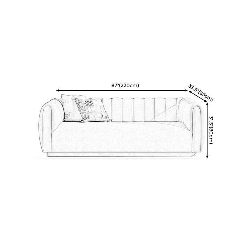 Nordic Sewn Pillow Back Sofa 31.5" High Velvet Tuxedo Arm Sofa