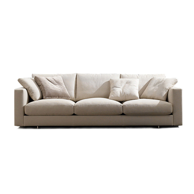 Padded Wooden down Cloth Rectangular Sofa with Pillow Back and Down/sponge/latex Cushion