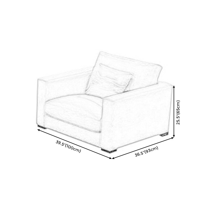 Padded Wooden down Cloth Rectangular Sofa with Pillow Back and Down/sponge/latex Cushion