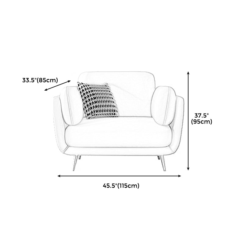 36" High Modern Velvet Square Arm Sofa with 2 Pillows Standard Sofa for Living Room