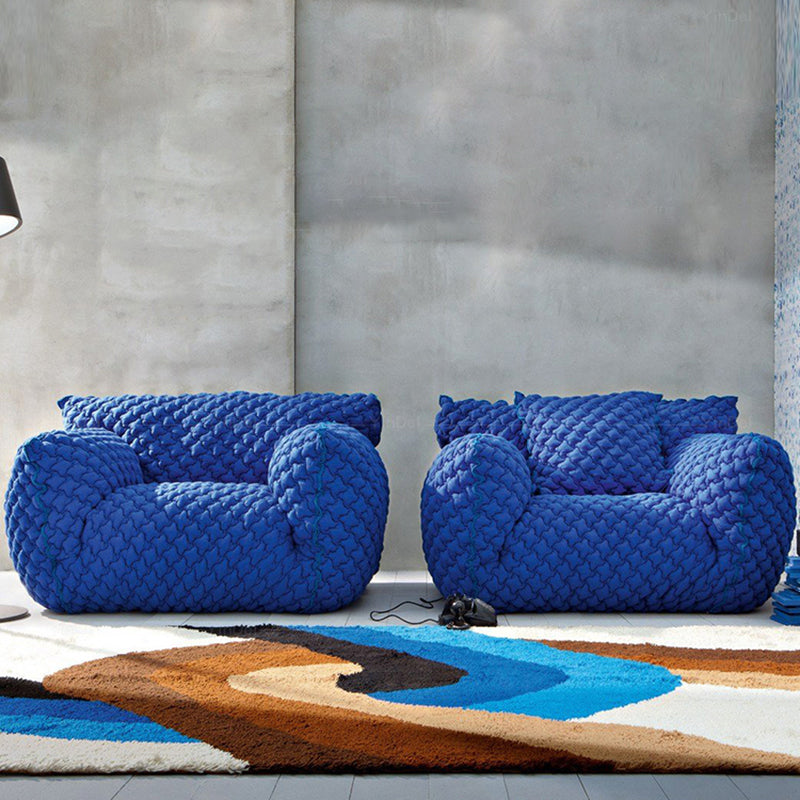 33" High Cotton Contemporary Round Arm Sofa with Tight Back for Apartment, Living Room