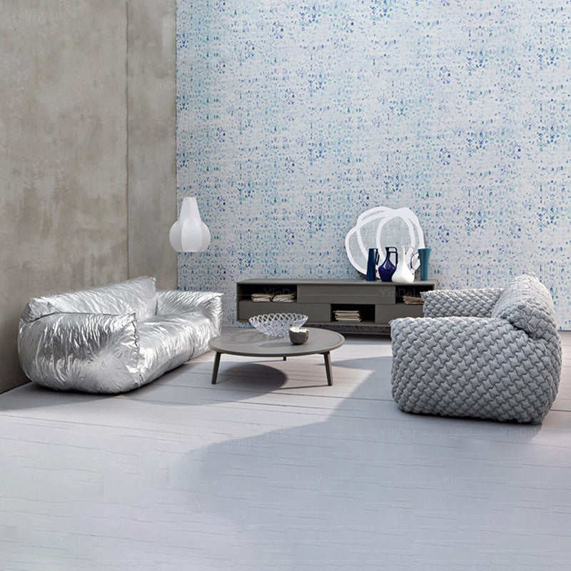 33" High Cotton Contemporary Round Arm Sofa with Tight Back for Apartment, Living Room