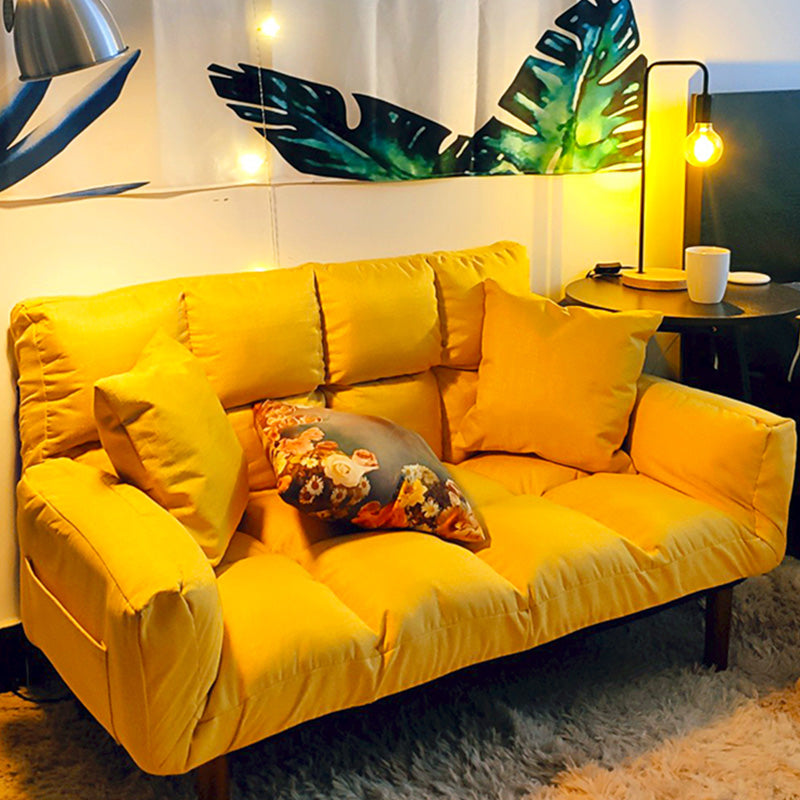 Square Arm Sofa Reclining 48.43" Biscuit Back Linen Loveseat