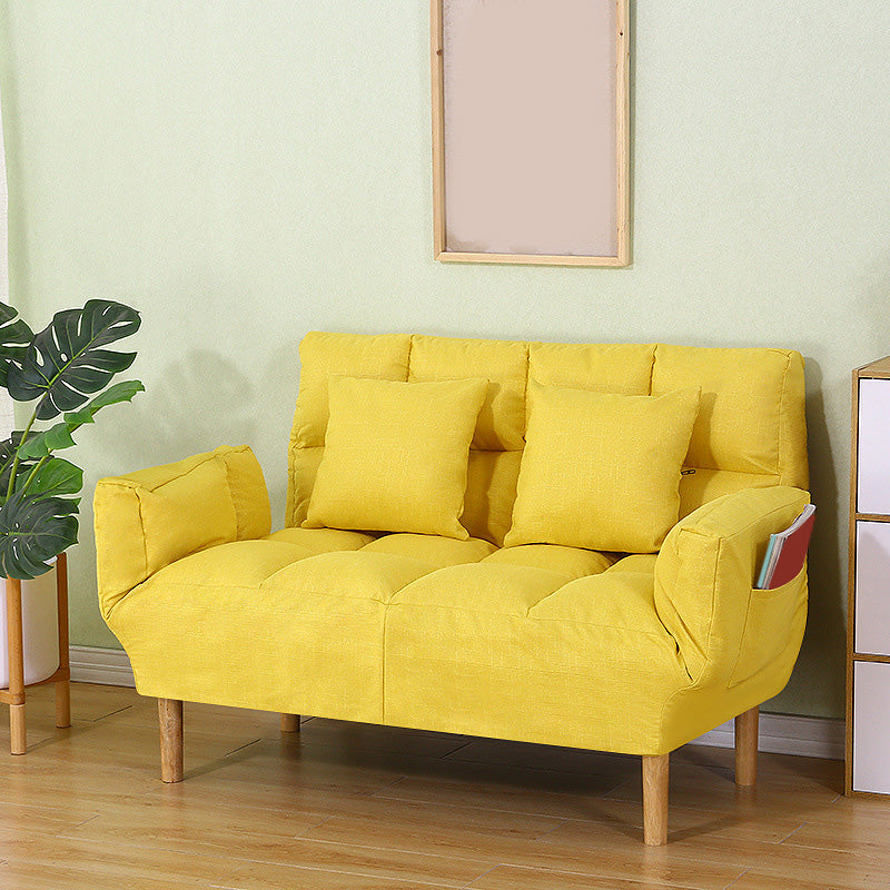 Square Arm Sofa Reclining 48.43" Biscuit Back Linen Loveseat