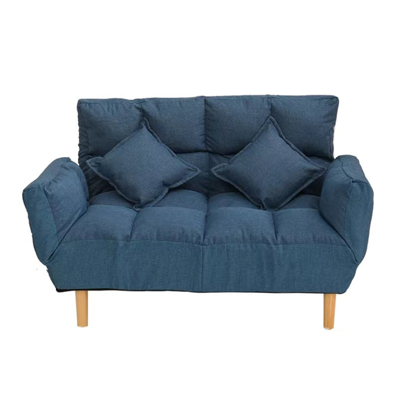 Square Arm Sofa Reclining 48.43" Biscuit Back Linen Loveseat