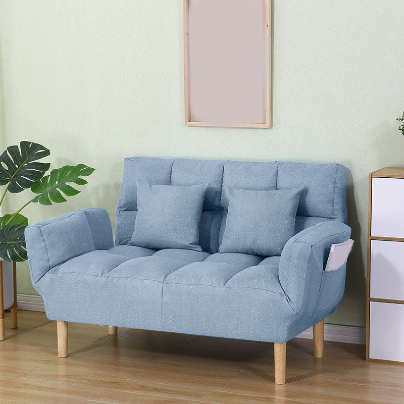 Square Arm Sofa Reclining 48.43" Biscuit Back Linen Loveseat