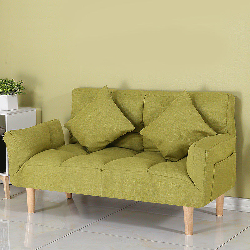 Square Arm Sofa Reclining 48.43" Biscuit Back Linen Loveseat