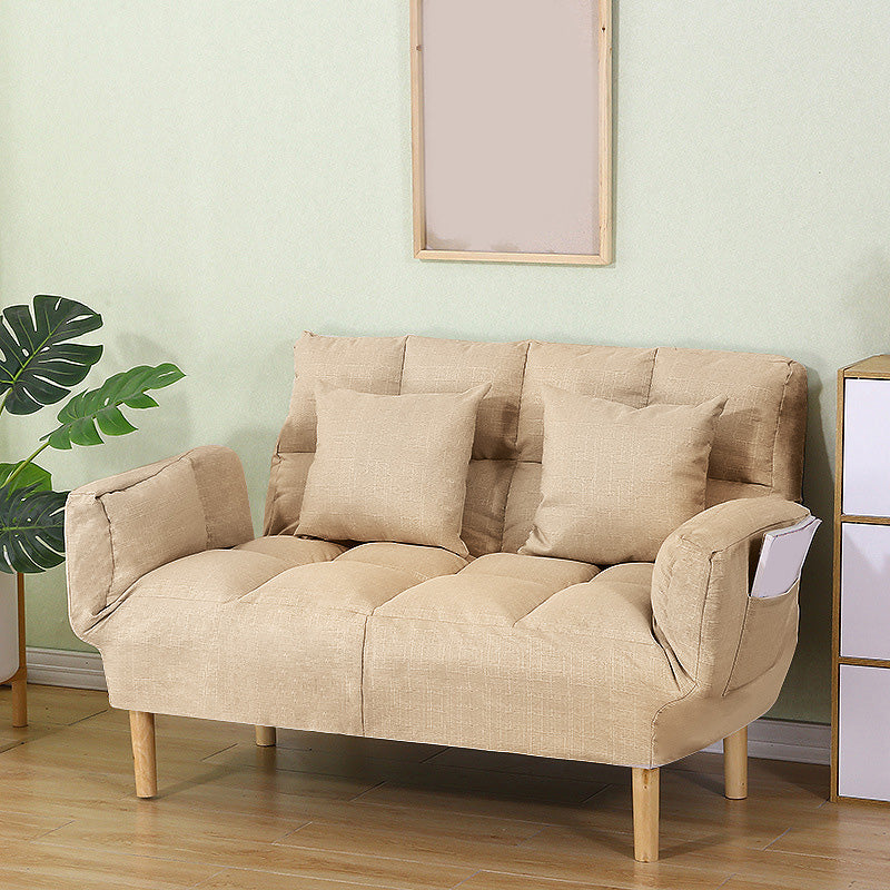 Square Arm Sofa Reclining 48.43" Biscuit Back Linen Loveseat