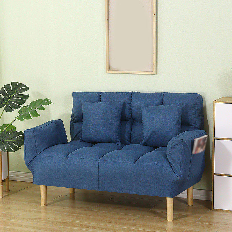 Square Arm Sofa Reclining 48.43" Biscuit Back Linen Loveseat