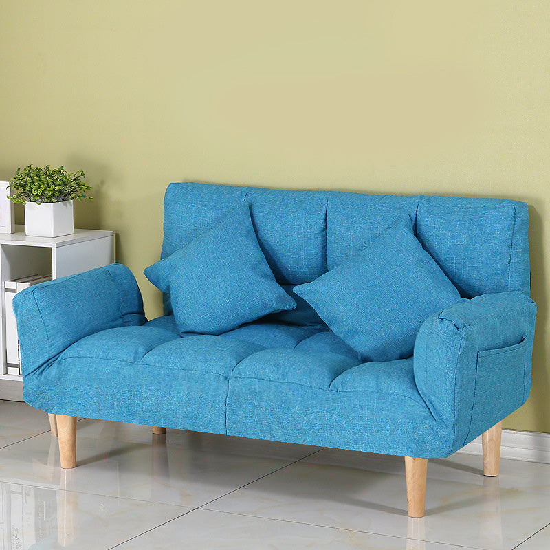 Square Arm Sofa Reclining 48.43" Biscuit Back Linen Loveseat