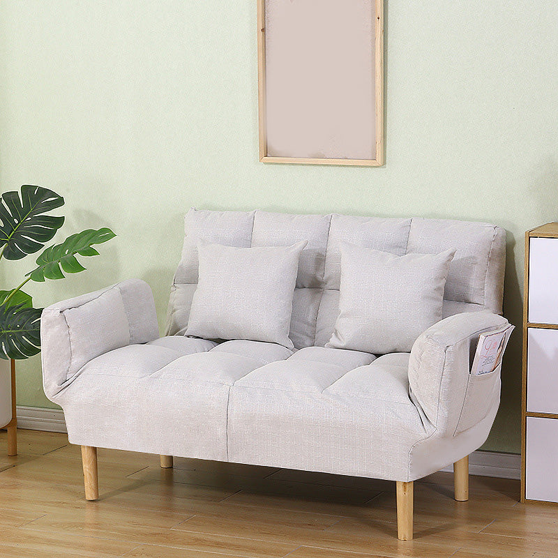 Square Arm Sofa Reclining 48.43" Biscuit Back Linen Loveseat