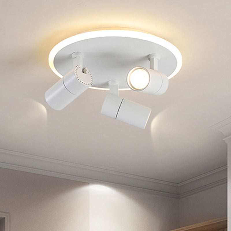 Rotation Metal circulaire Flush Mount Light Halway Office 4 têtes