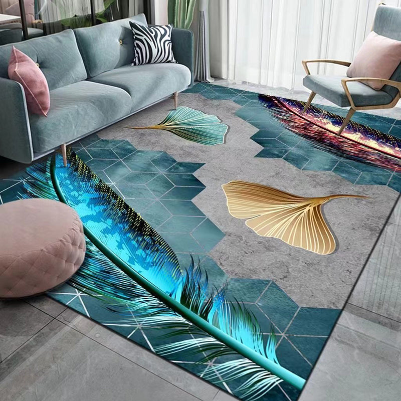Dark Gray Deer Carpet Polyester Modern Carpet Stain Resistant Carpet for Home Decor