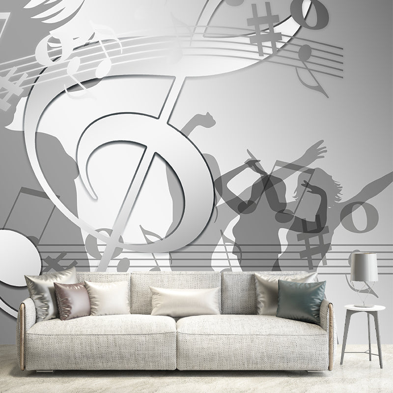Environmental Wall Mural Wallpaper Music Lovers Illustration Sitting Room Wall Mural