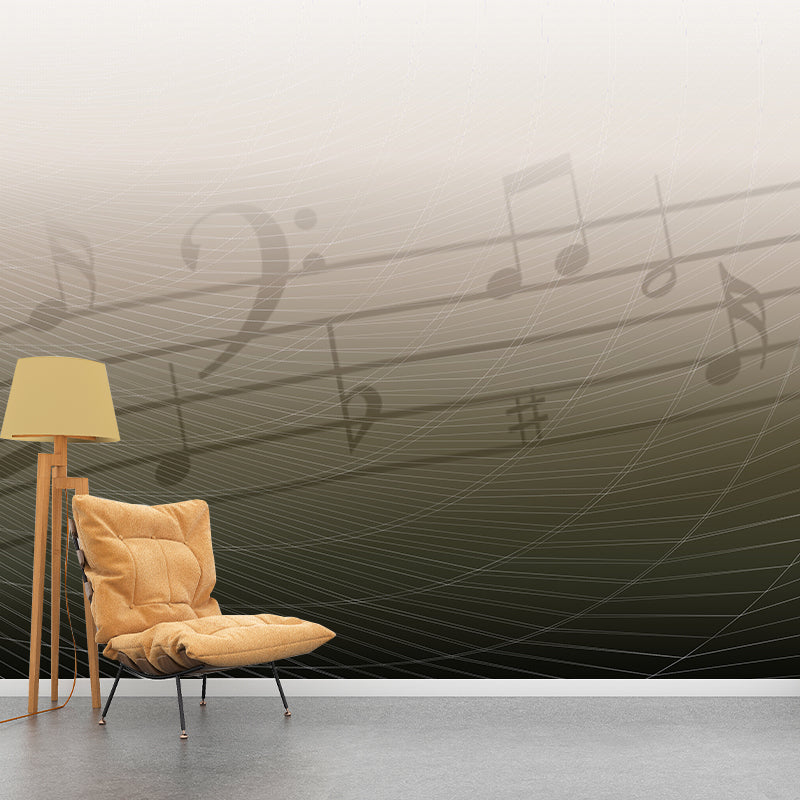 Modern Style Wall Mural Wallpaper Musical Notes Bedroom Wall Mural