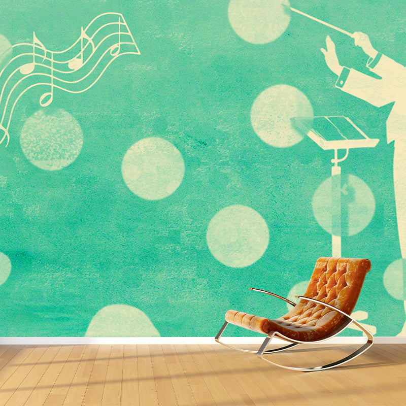 Modern Style Wall Mural Wallpaper Musical Notes Bedroom Wall Mural