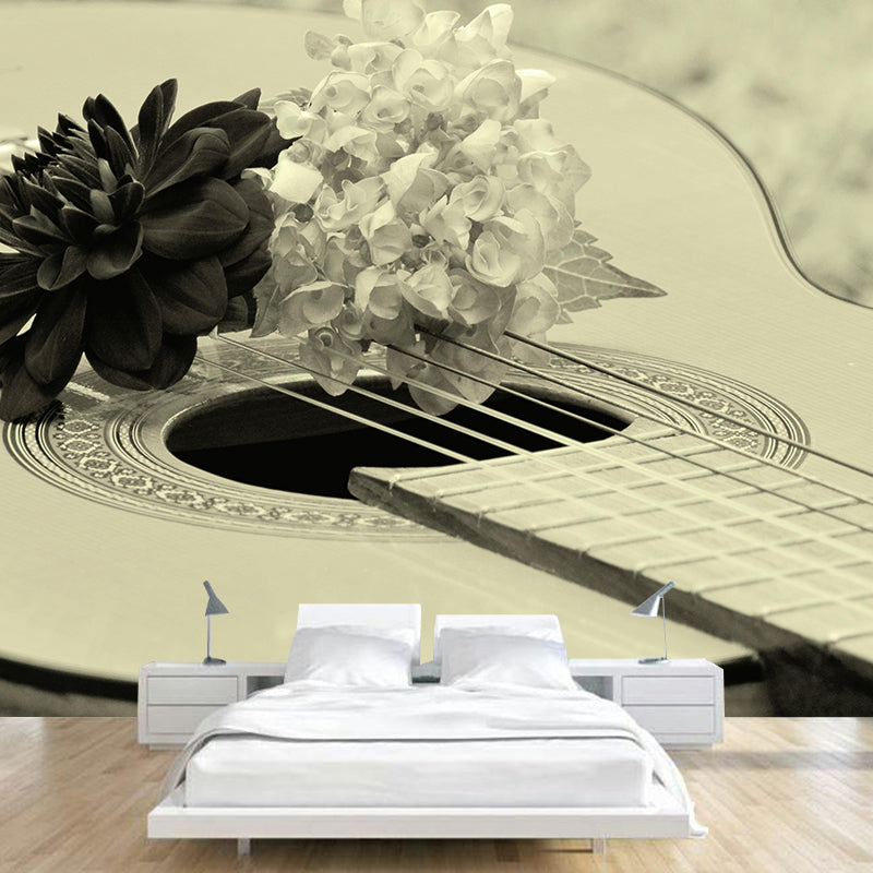 Beautiful Photography Mural Wallpaper Musical Instruments Sitting Room Wall Mural
