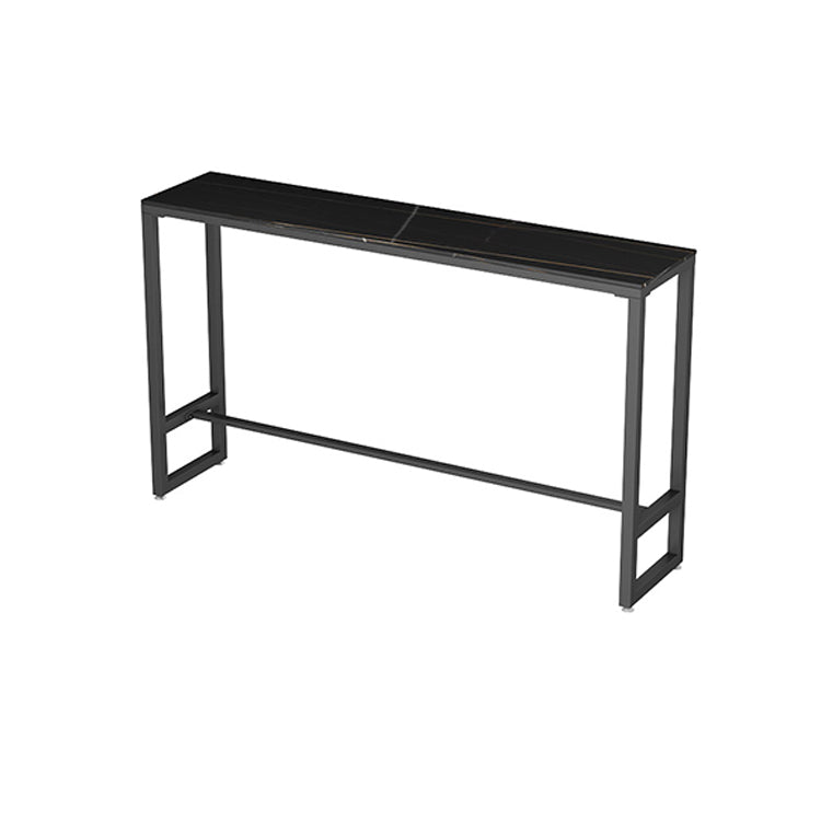 White and Black Modern Style Bar Table in Metal and Wood Milk Tea Shop Bar Table