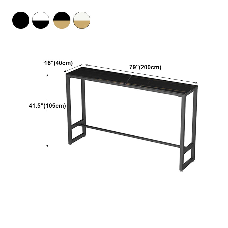 White and Black Modern Style Bar Table in Metal and Wood Milk Tea Shop Bar Table