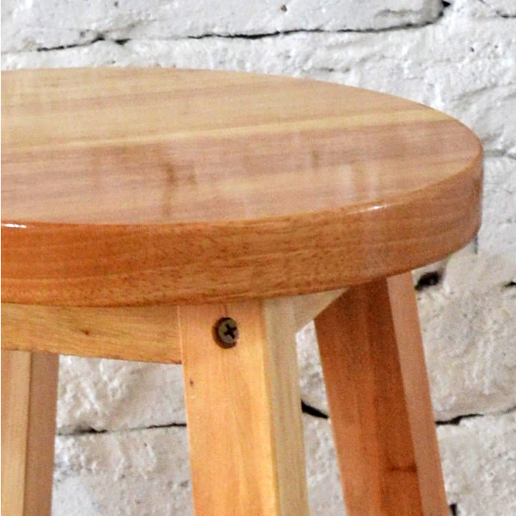 Industrial Style Bar-stool with Wooden Legs Round Seat for Kitchen Bar